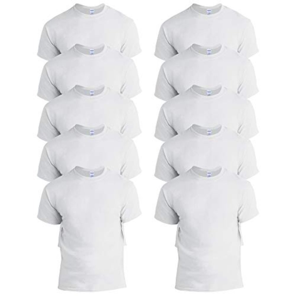 Gildan Men's Short Sleeve Crew White T-Shirts 6-Pk